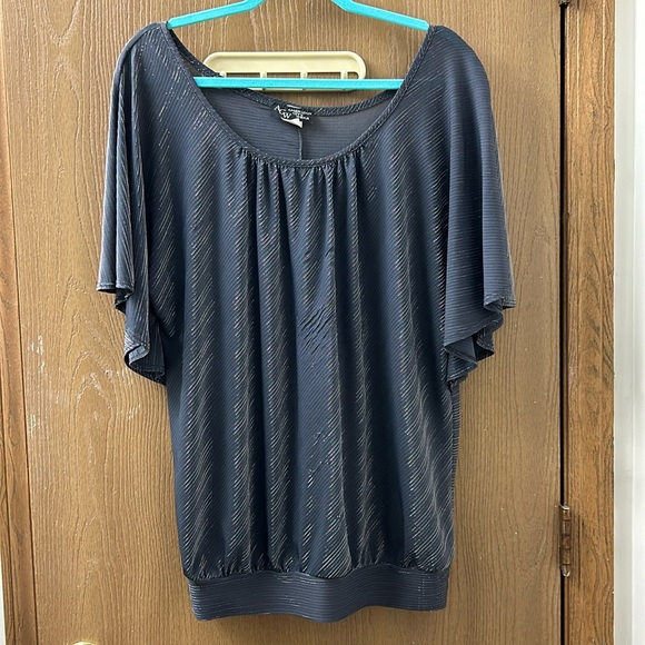 American City Wear Tops - Silver/Grey Dressy Shirt